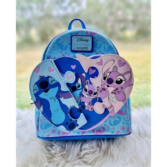 *NEW LE* Loungefly Stitch and Angel Puzzle Mini Backpack - Lilo & Stitch - Picture 7 of 9